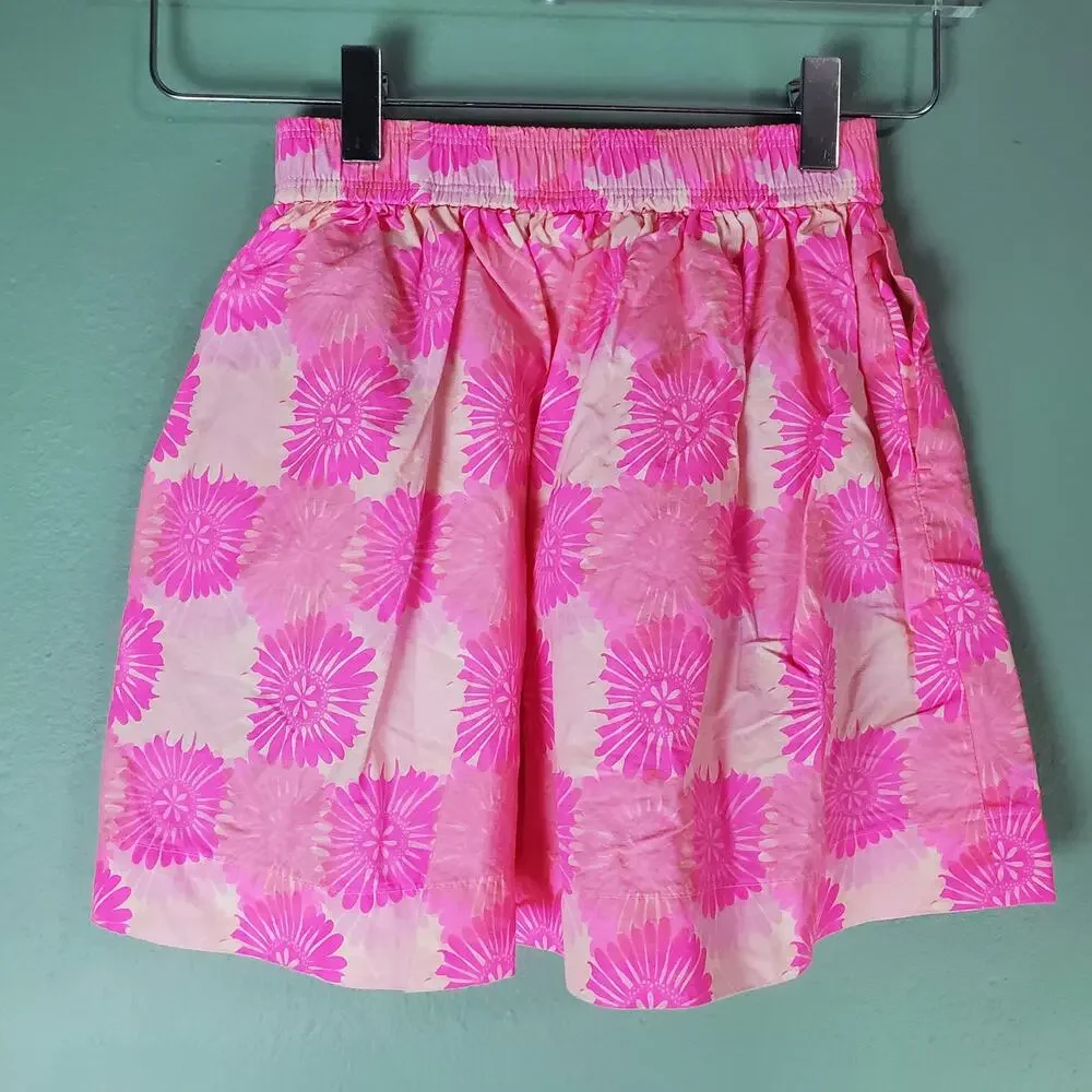 Crewcuts Skirt Girls Pink Floral Pull On Size 8